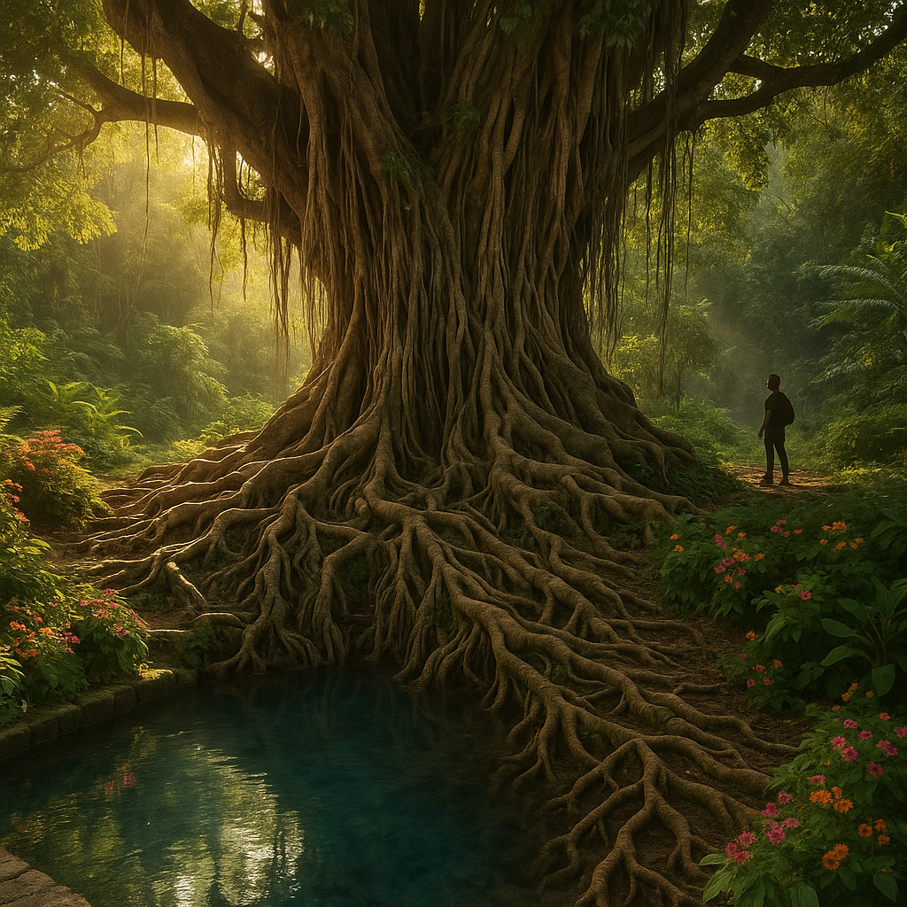 Balete Tree à Siquijor, un arbre légendaire entouré de verdure et d'une atmosphère mystique.