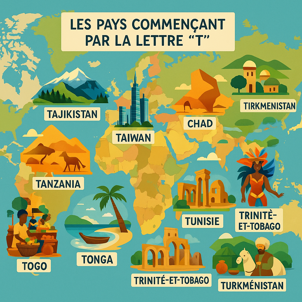 Découvrez les 13 pays commençant par T