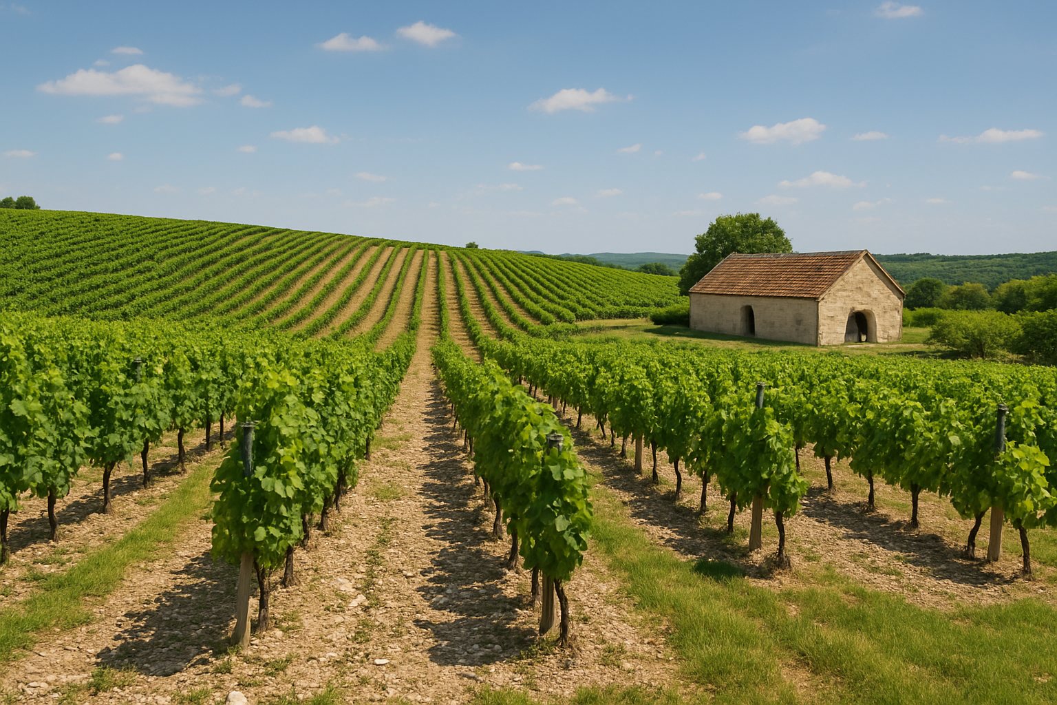 Vignobles ensoleillés autour de Tours